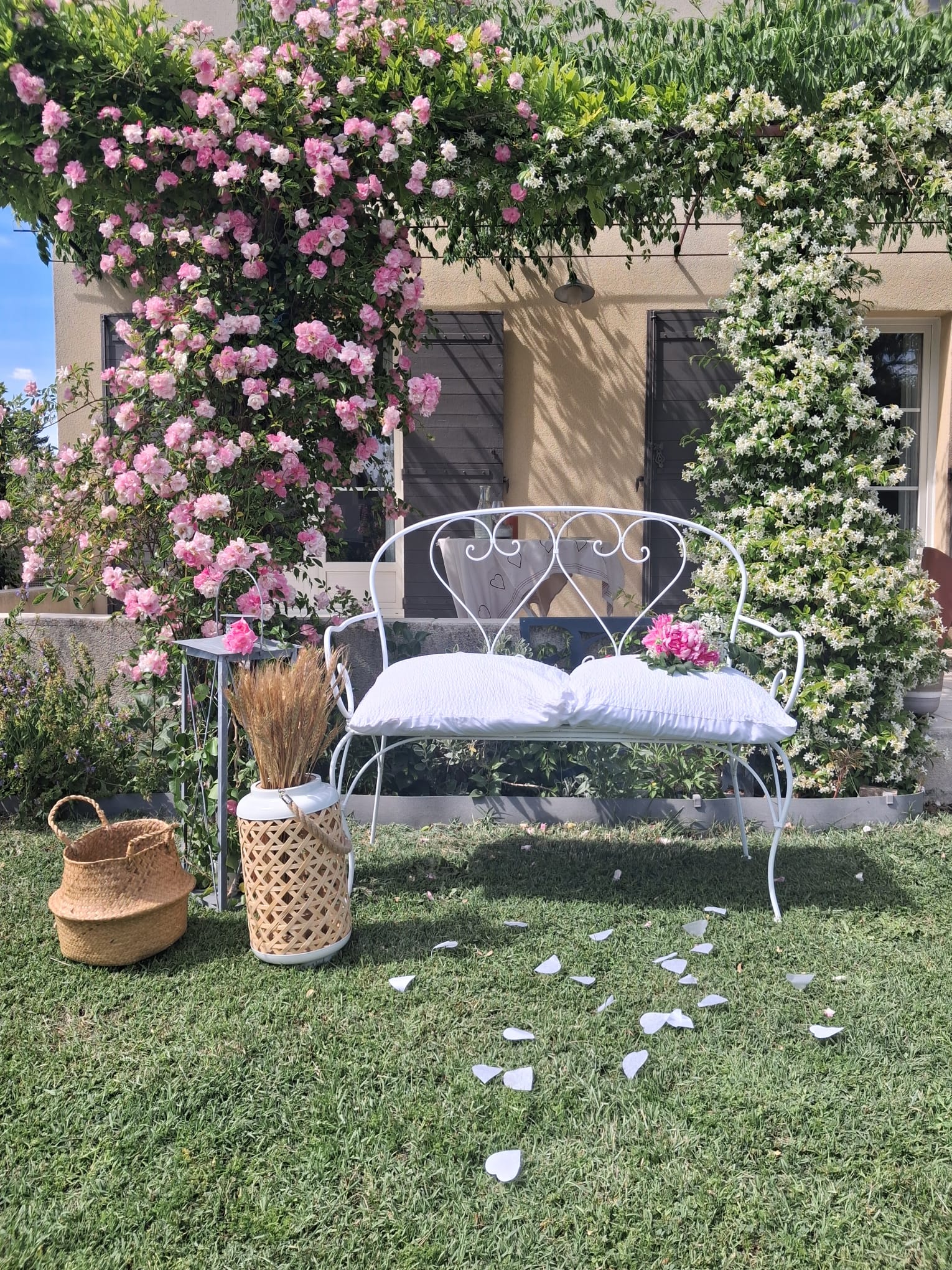 Banc romantique en fer forgé